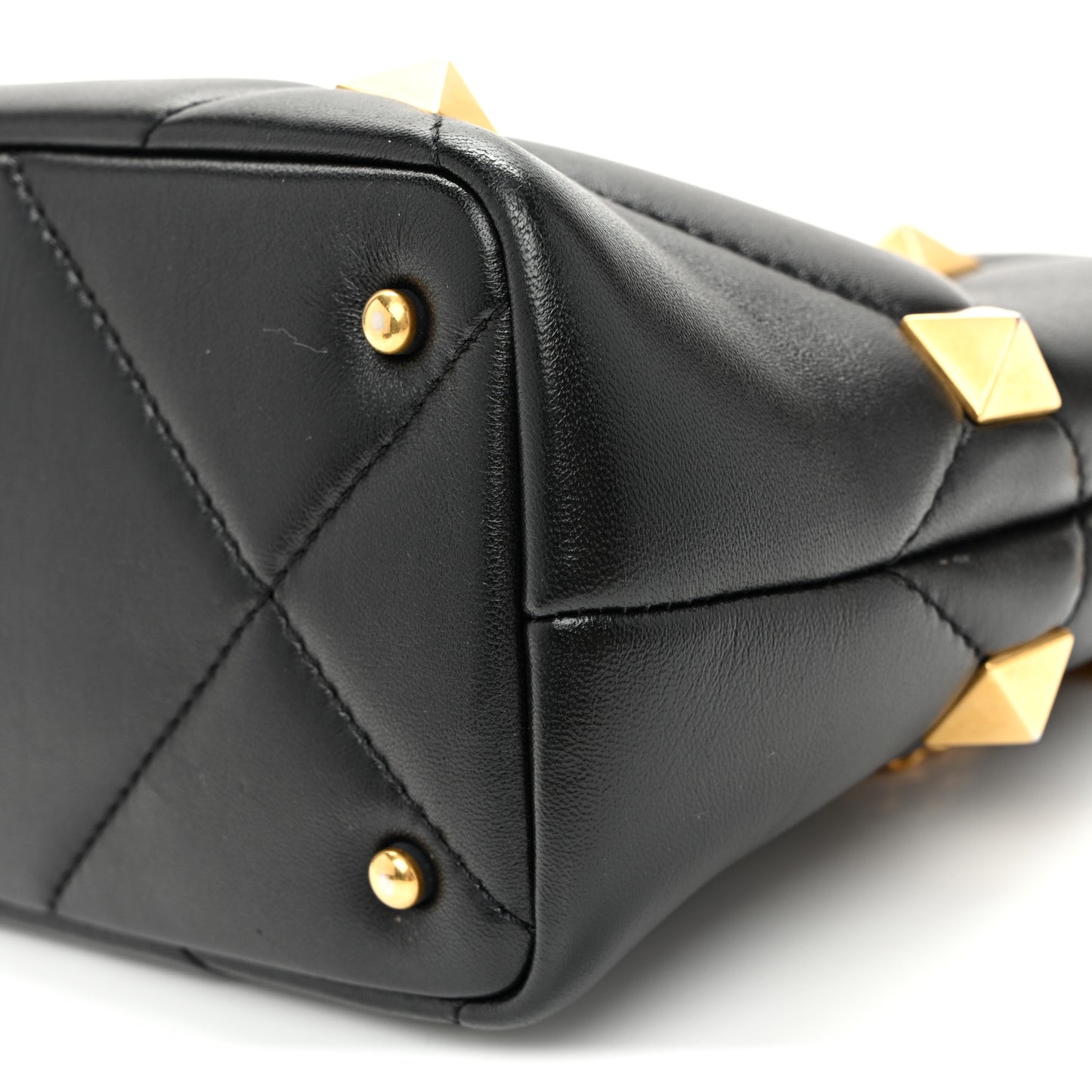 Nappa Small Roman Stud The Handle Bag Black