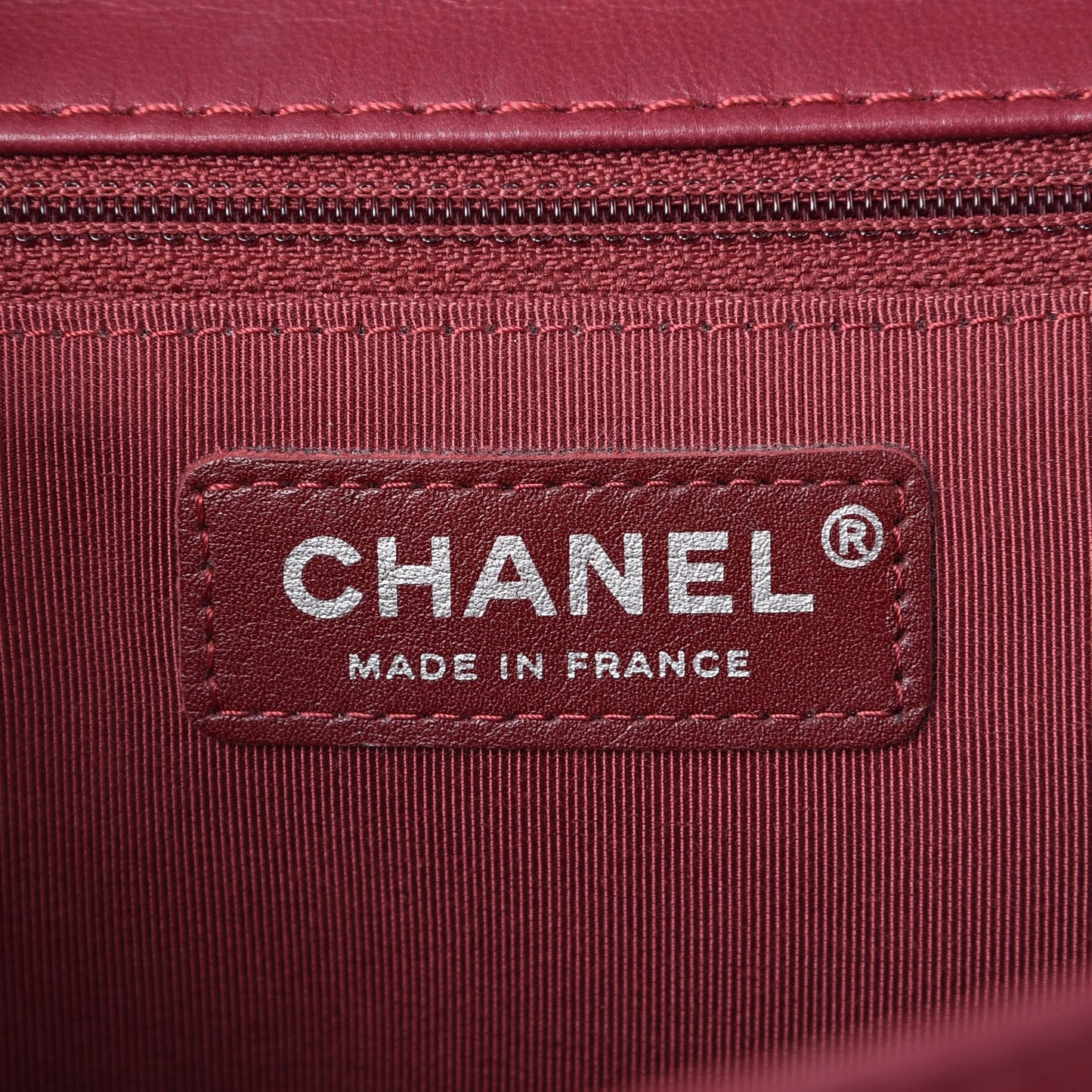 Lambskin Surpique Chevron Medium Single Flap Dark Red