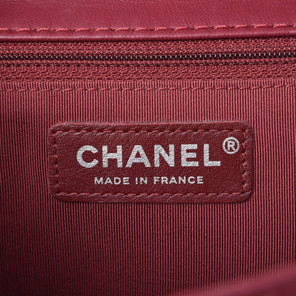 Chanel Lambskin Surpique Chevron Medium Single Flap Dark Red 7 of 10