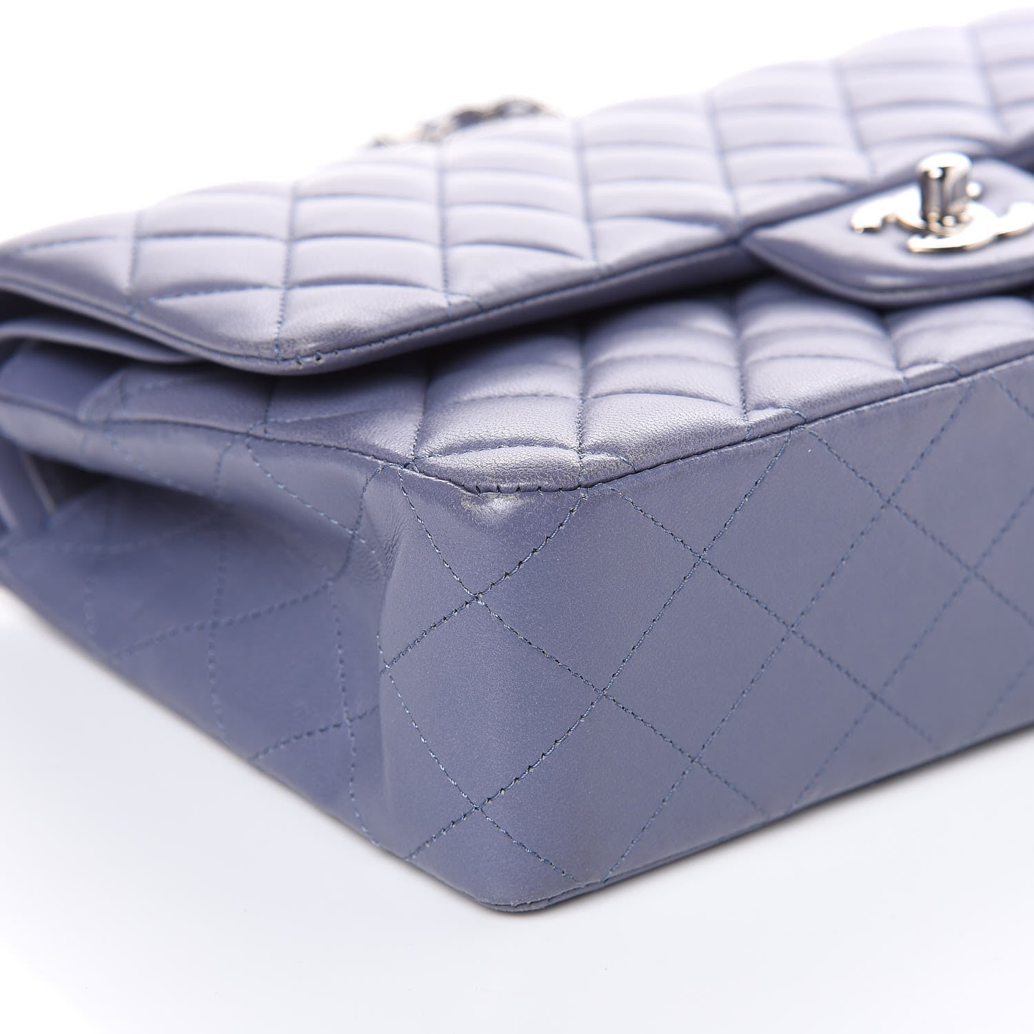 Chanel Lambskin Quilted Medium Double Flap Light Purple 9 of 21
