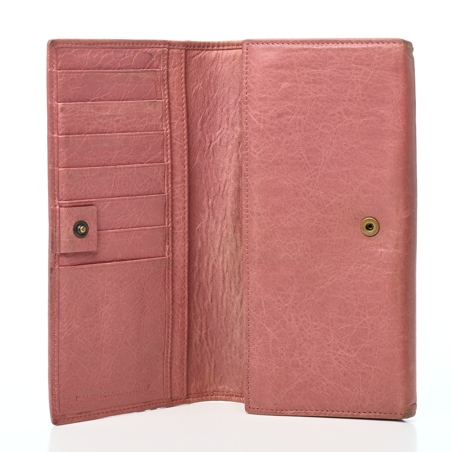 Balenciaga Agneau Classic Hardware Money Wallet Rose Bruyere 5 of 17