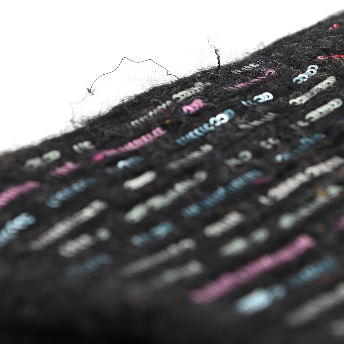 Wool Alpaca CC Coco Chanel Scarf Charcoal Multicolor
