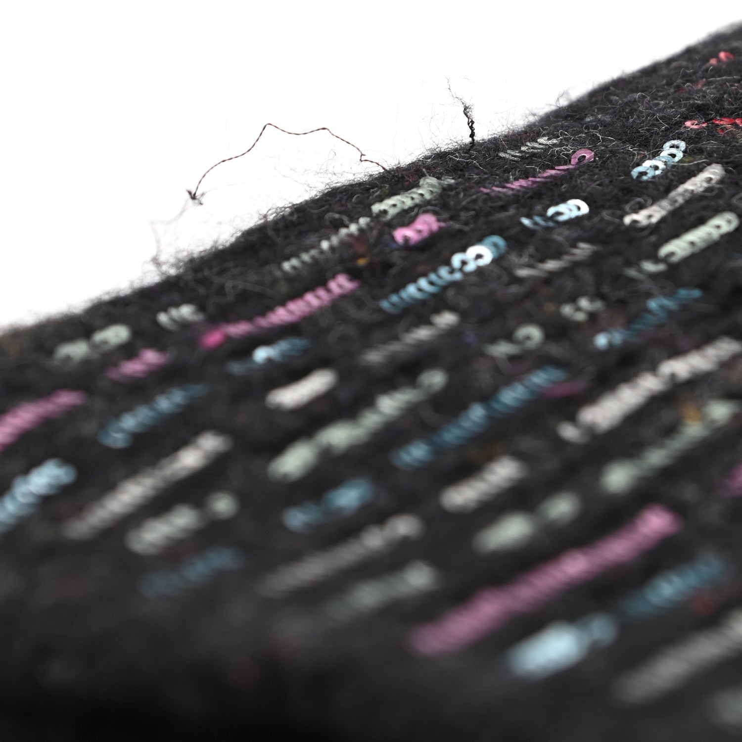 Chanel Wool Alpaca CC Coco Chanel Scarf Charcoal Multicolor 6 of 6