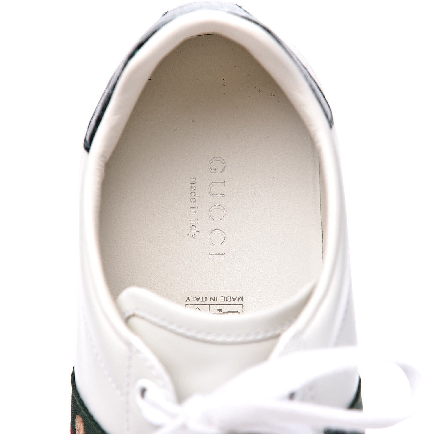 Gucci Calfskin Ayers Bee Embroidered Womens Ace Sneakers 36 White Green 6 of 9