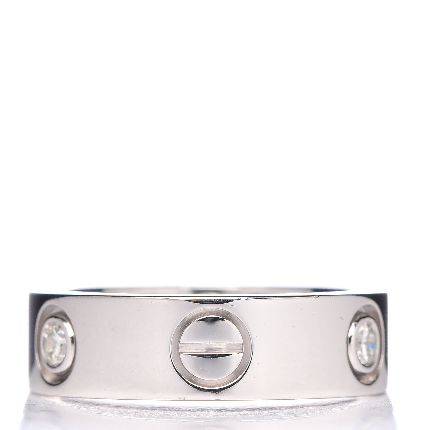Cartier 18K White Gold 3 Diamond 5.5mm LOVE Ring 49 5 3 of 5
