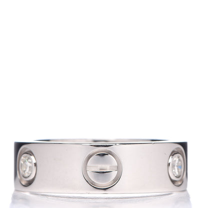 Cartier 18K White Gold 3 Diamond 5.5mm LOVE Ring 49 5 3 of 5