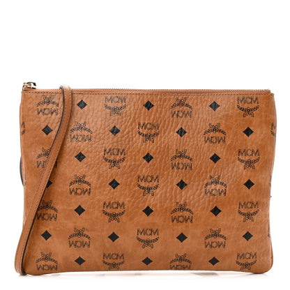 MCM Visetos Medium Crossbody Pouch Cognac 1 of 15