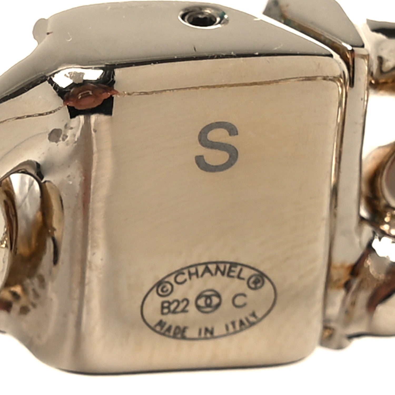 Chanel Metal CC Chain Link Choker Necklace S Gold 4 of 5