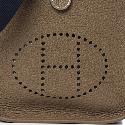 Hermes Taurillon Clemence Amazone Evelyne TPM Etoupe Bleu Indigo 11 of 11