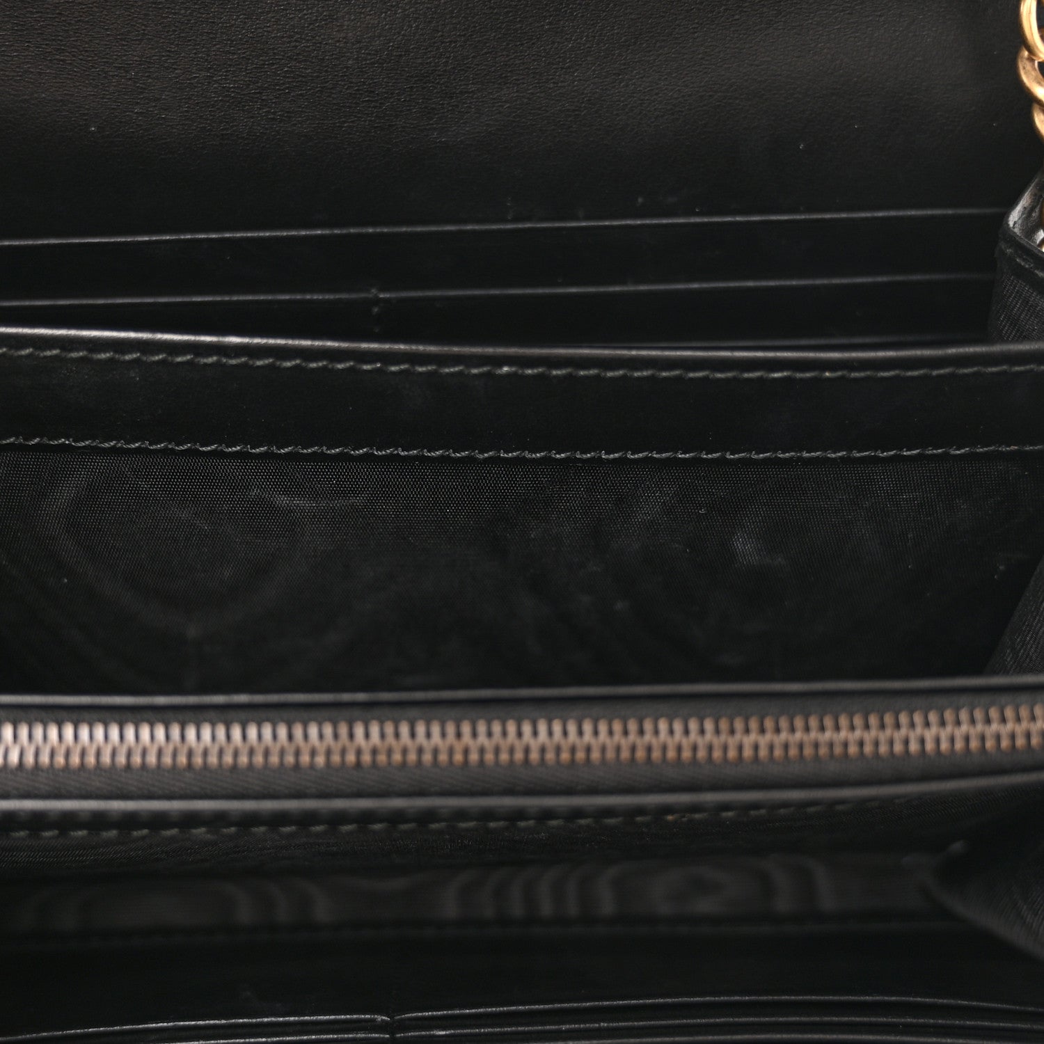 Gucci Calfskin Matelasse GG Marmont Chain Wallet Black 11 of 13
