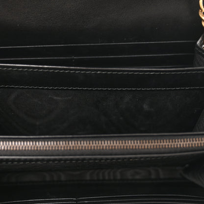 Gucci Calfskin Matelasse GG Marmont Chain Wallet Black 11 of 13