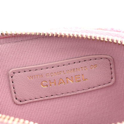 Chanel Tweed Quilted Mini Clutch With Chain Pink 6 of 11