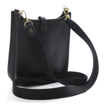 Hermes Taurillon Clemence Evelyne TPM Black 3 of 11