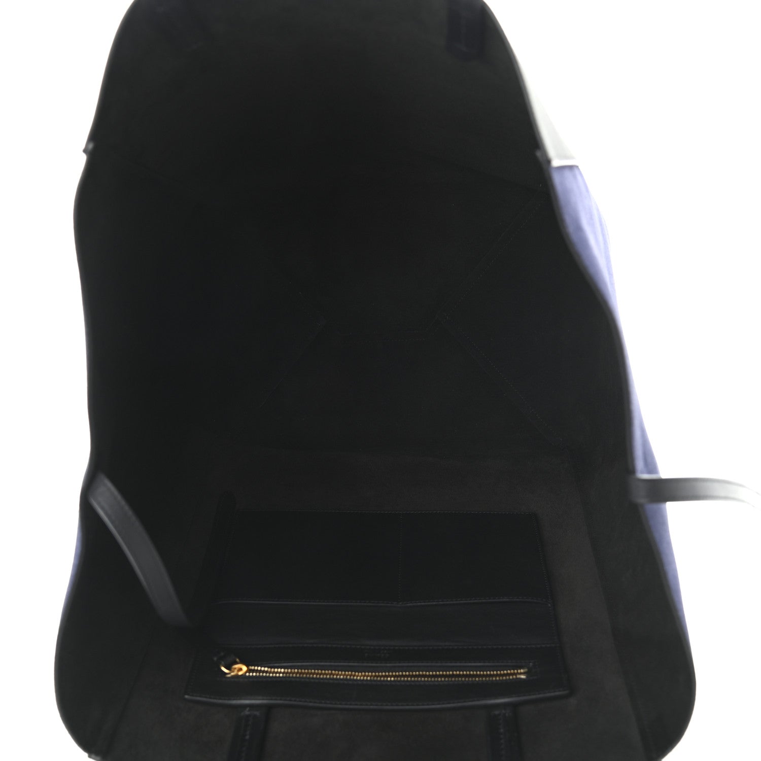 Celine Smooth Calfskin Suede Large Phantom Luggage Bi-Cabas Black Navy 5 of 12