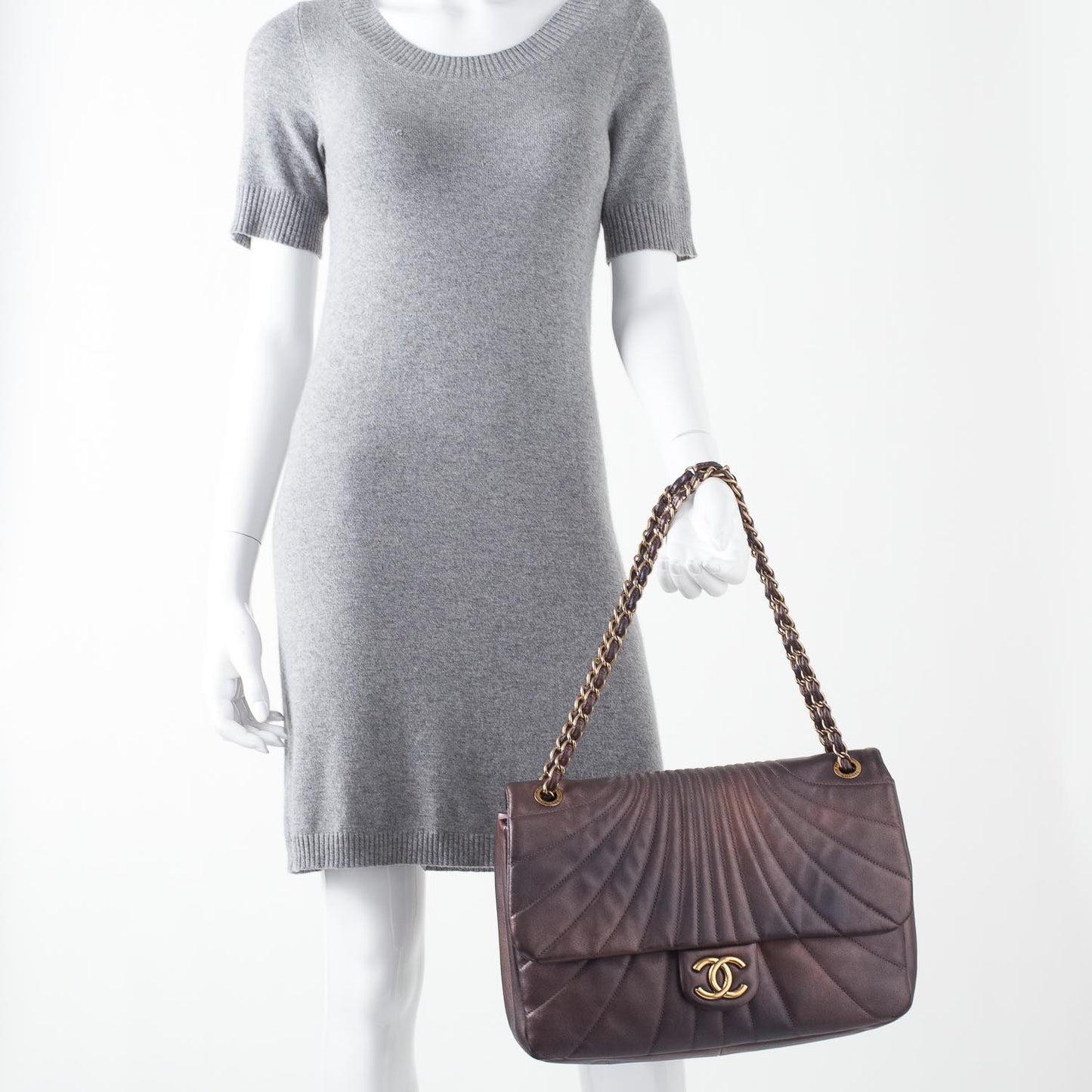 Calfskin XL Degrade Flap Bronze