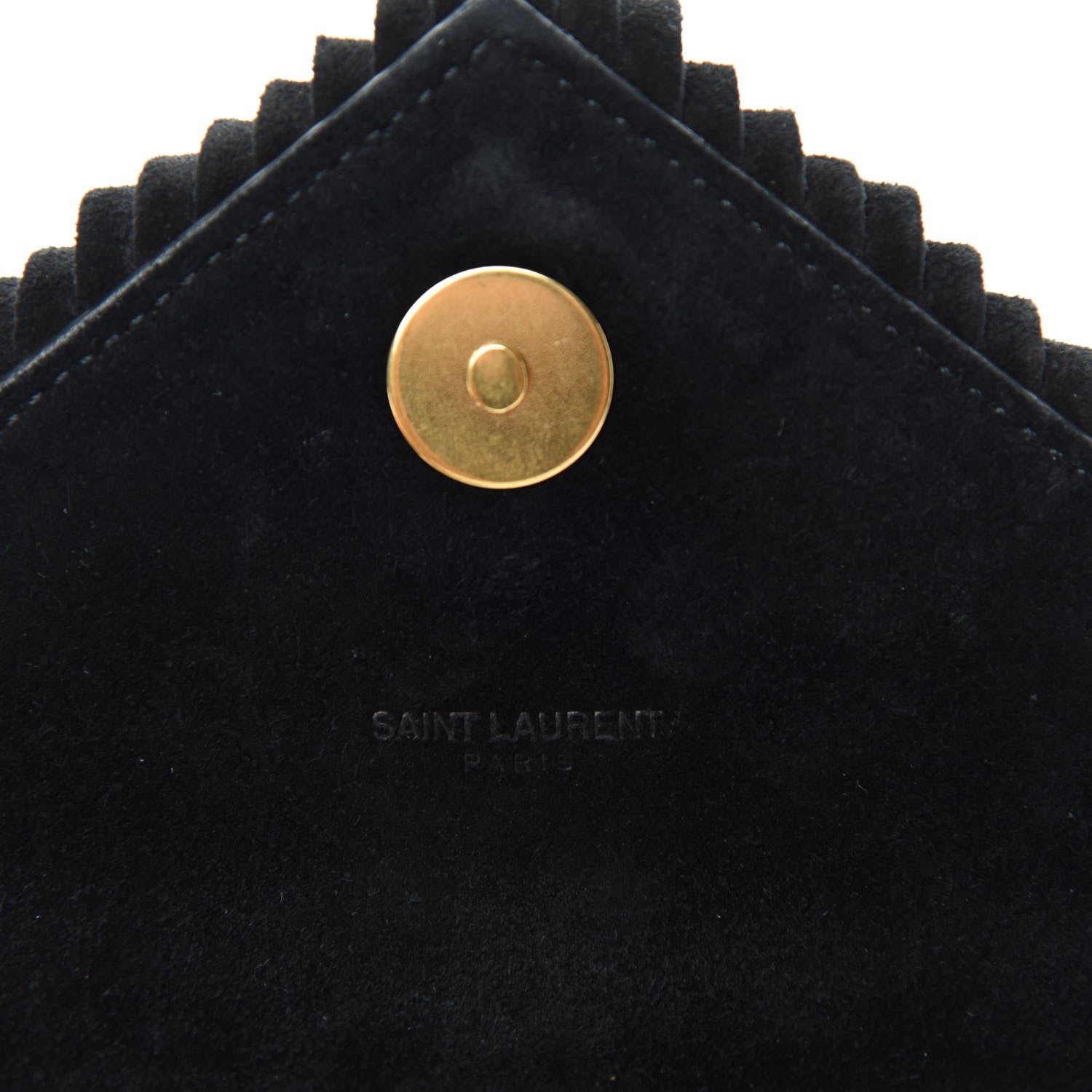 Saint Laurent Suede Fringe Baby Monogram Satchel Black 9 of 11