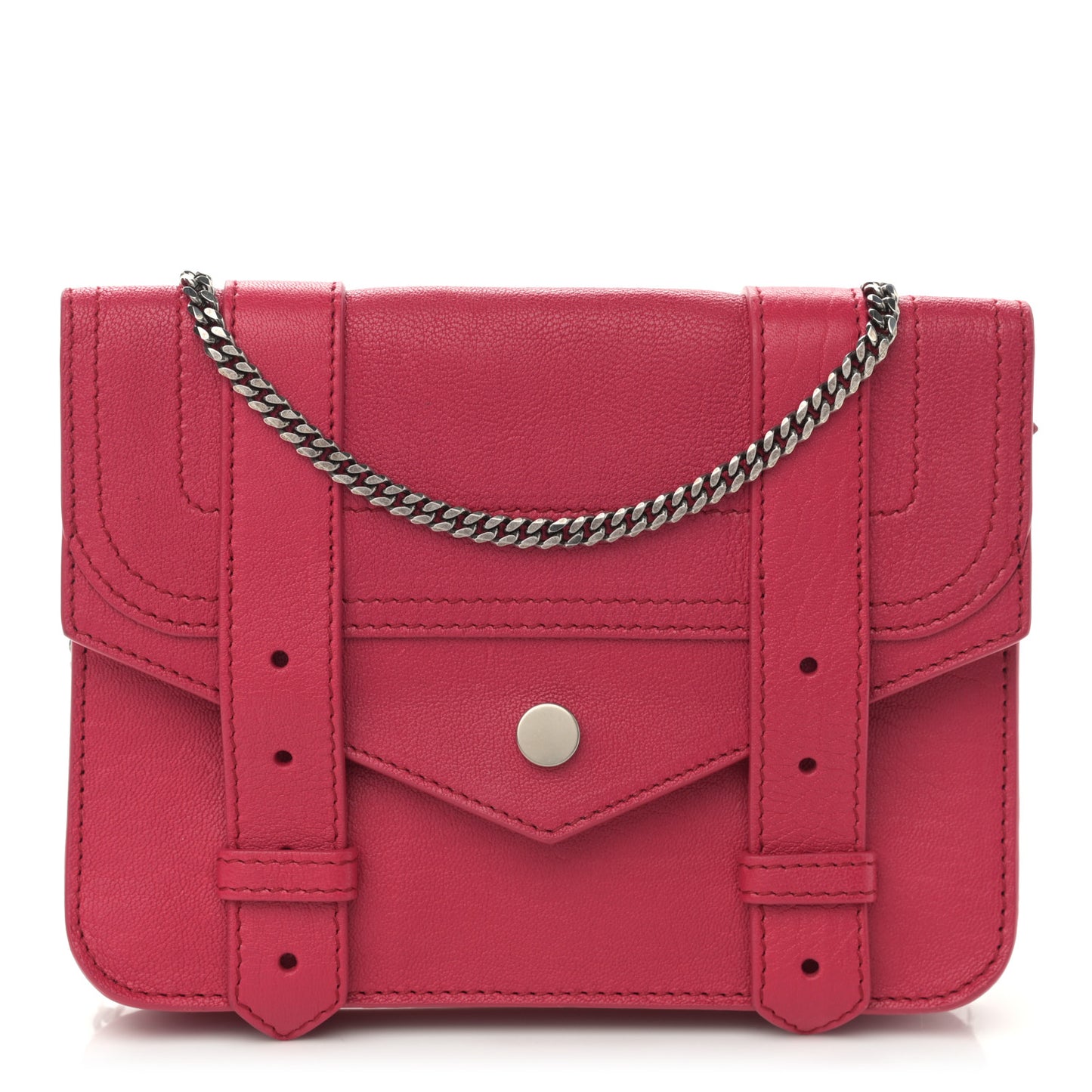 Lambskin PS1 Large Chain Wallet Raspberry