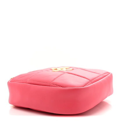 Chanel Lambskin Quilted Diamond Clutch With Chain Pink 4 of 10