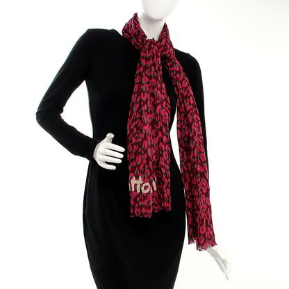 Louis Vuitton Cotton Leopard Stole Rouge Fauviste 2 of 4