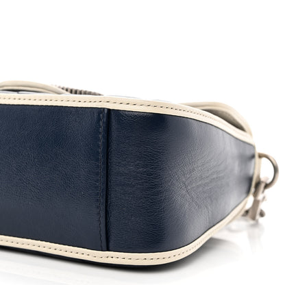 Gucci Vintage Effect Calfskin Matelasse Diagonal Mini Torchon GG Marmont Top Handle Shoulder Bag Blue Agata Mystic White 10 of 10