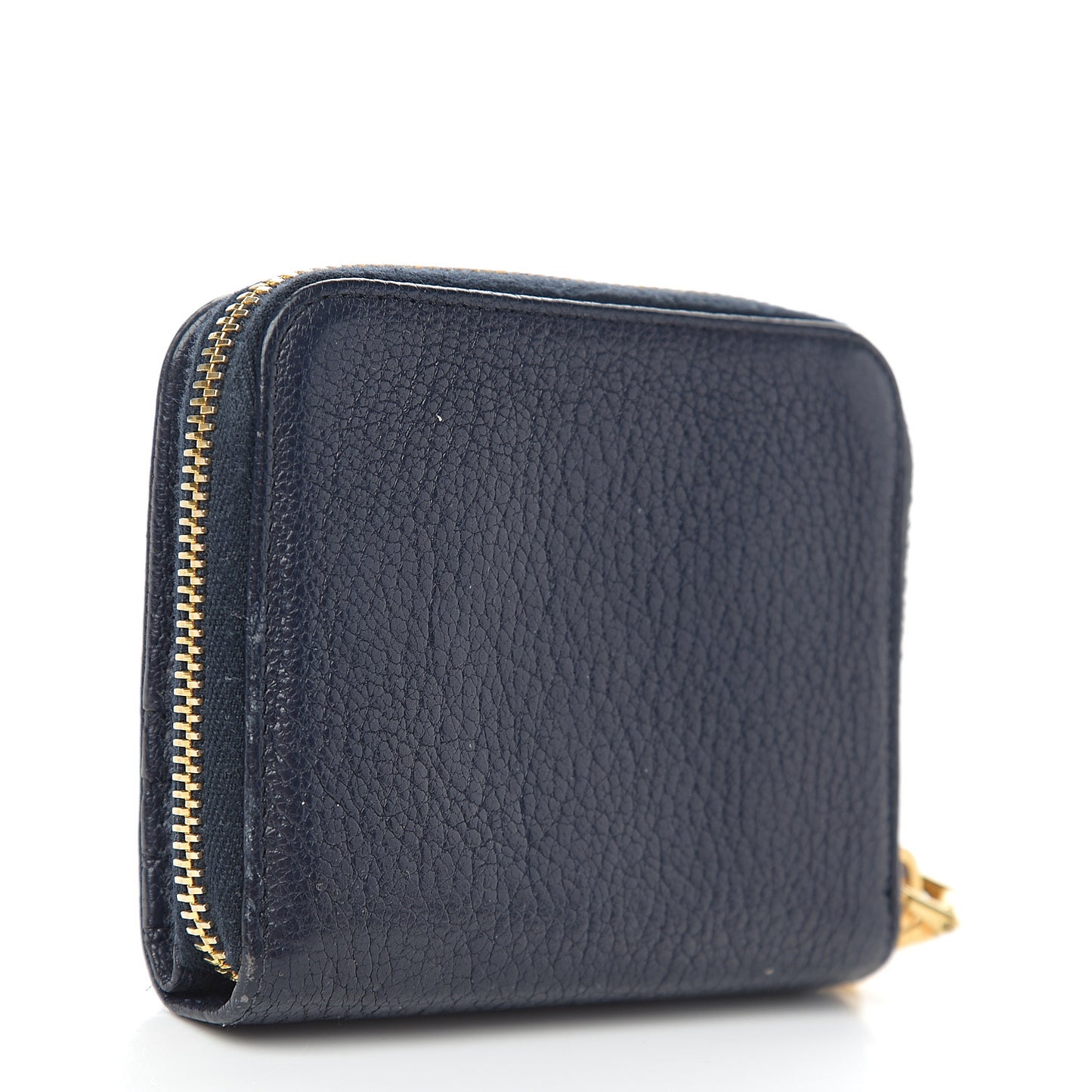 Goatskin Madras Zip Compact Wallet Navy