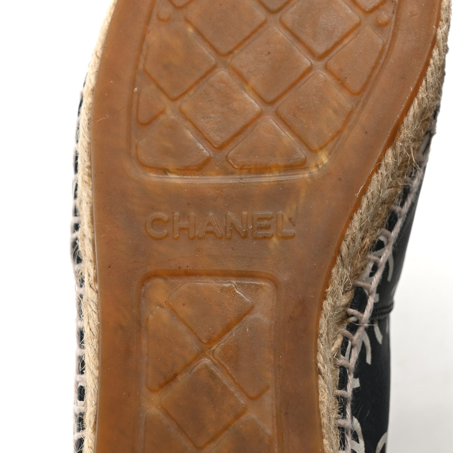 Lambskin Printed CC Espadrilles 38 Black White