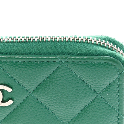 Chanel Caviar Quilted Zipped Key Holder Case Green 9 of 10