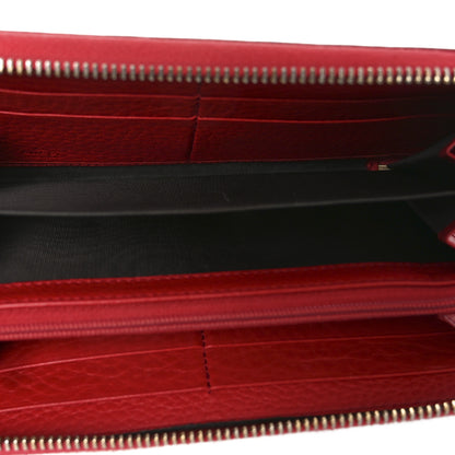 Gucci Pebbled Calfskin Soho Zip Around Wallet Red 5 of 7