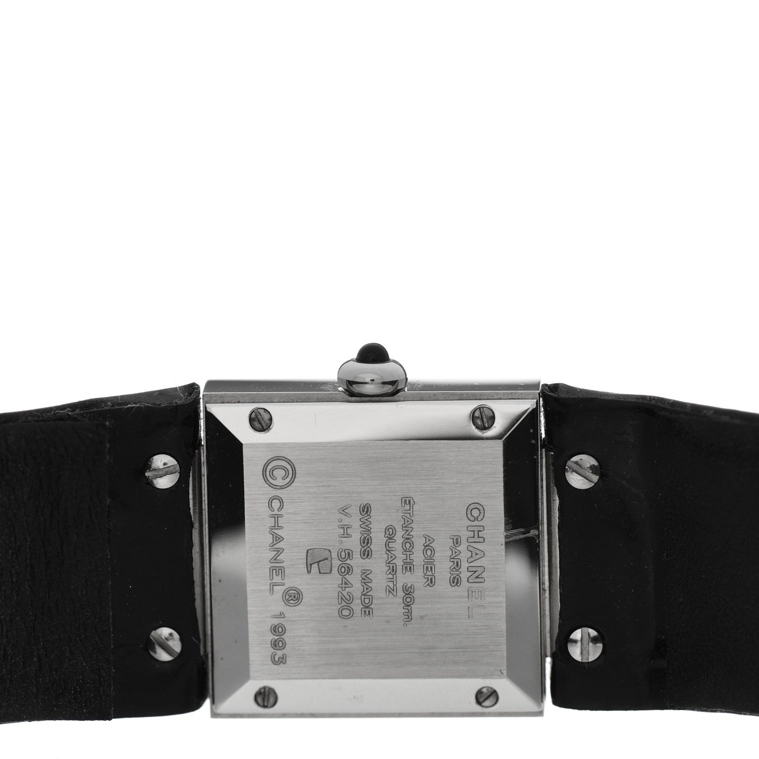 Chanel Stainless Steel Patent 19mm Matelasse Quartz Watch Black 4 of 6