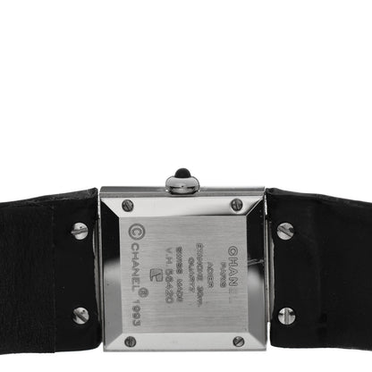 Chanel Stainless Steel Patent 19mm Matelasse Quartz Watch Black 4 of 6