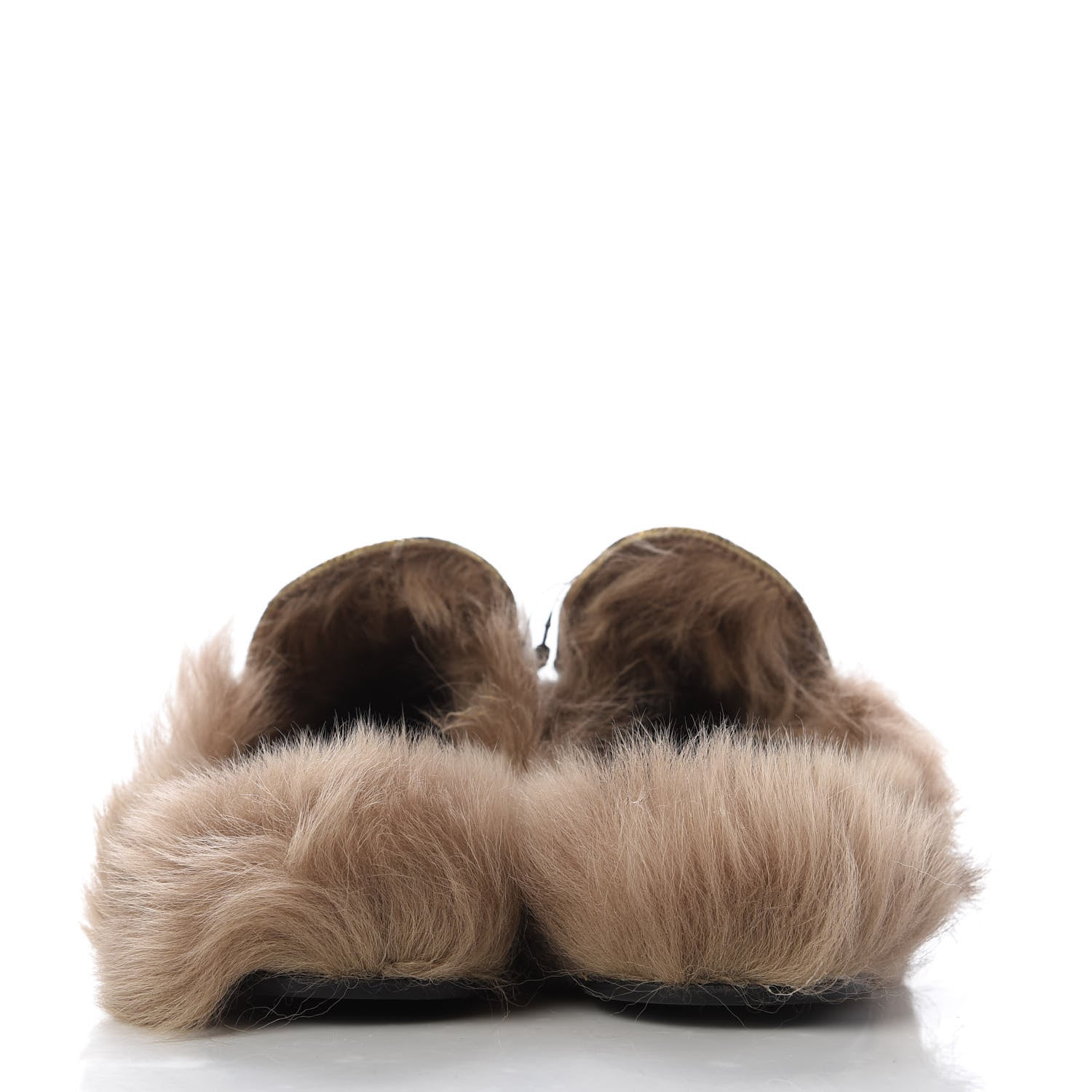 Gucci Brocade Fur Womens Princetown Slippers 40.5 Brown 6 of 9