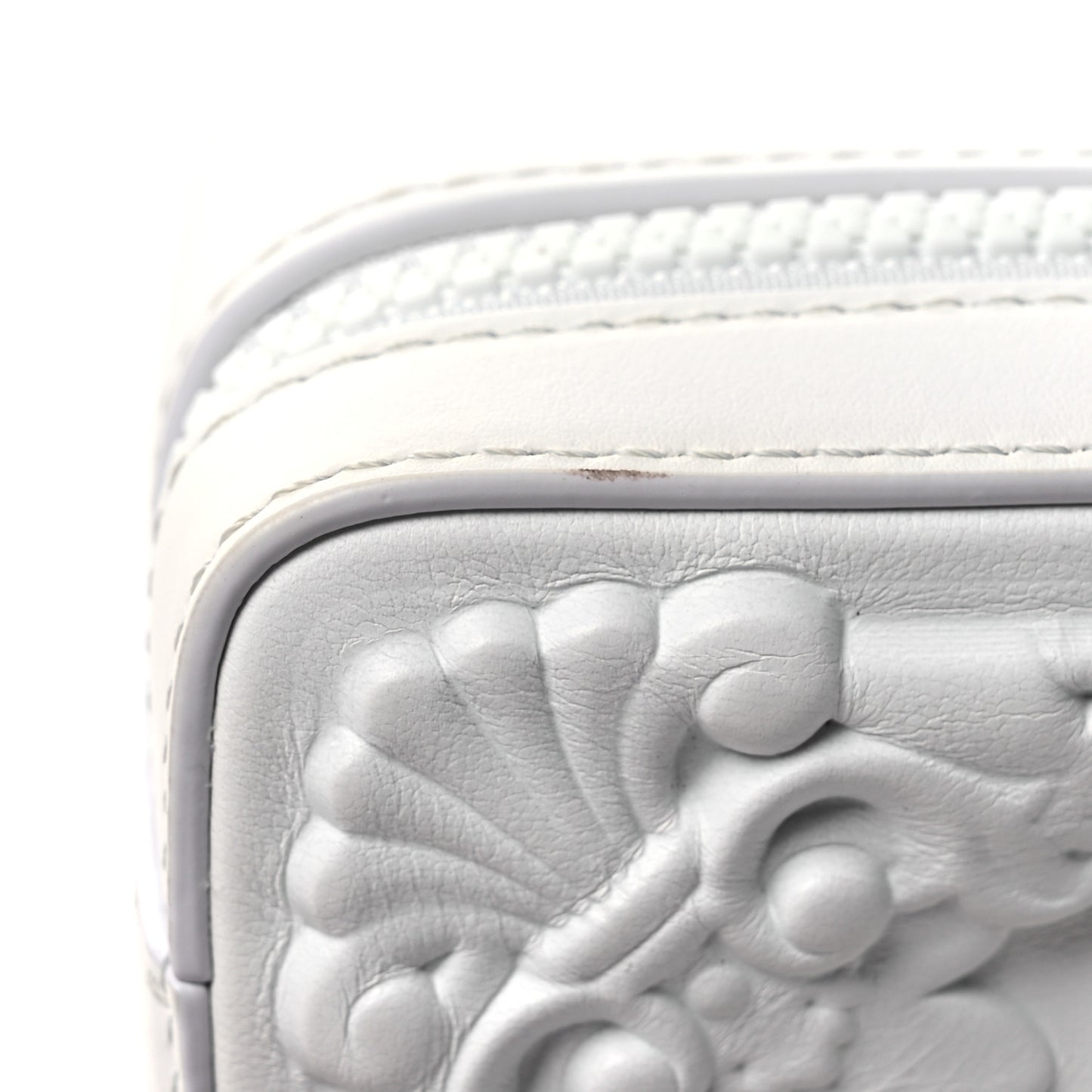 Calfskin LV Ornament Soft Trunk Optic White
