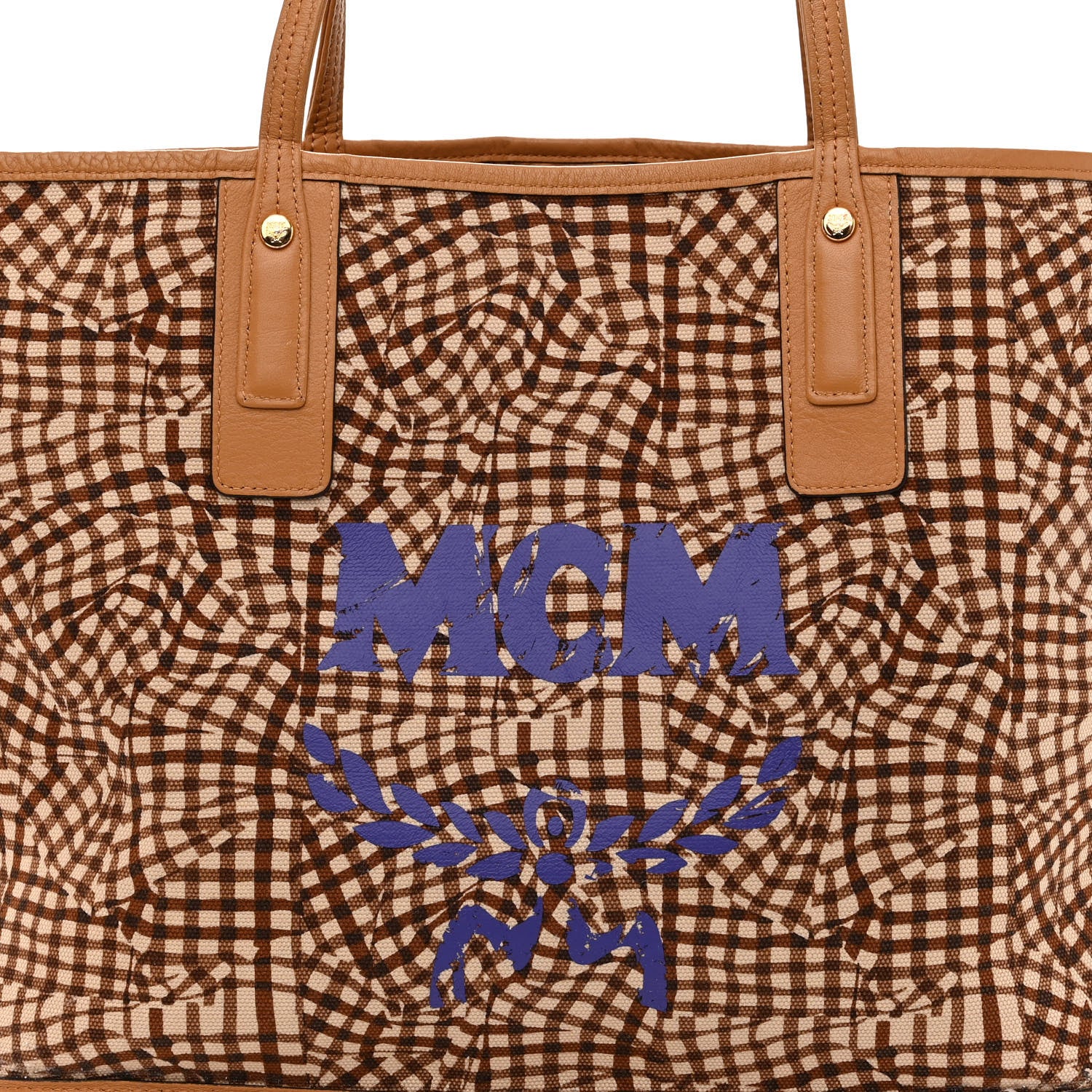 MCM Visetos Medium Liz Reversible Shopper Tote Cognac 10 of 16