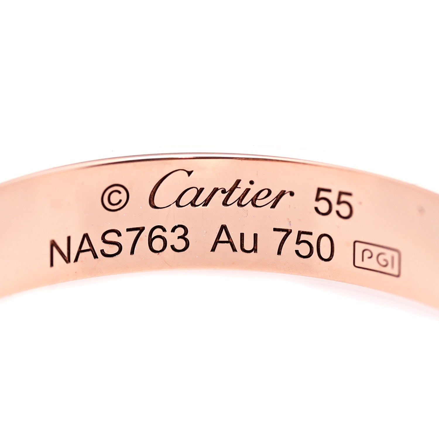 Cartier 18K Pink Gold 3.5mm LOVE Wedding Band Ring 55 7.25 4 of 5