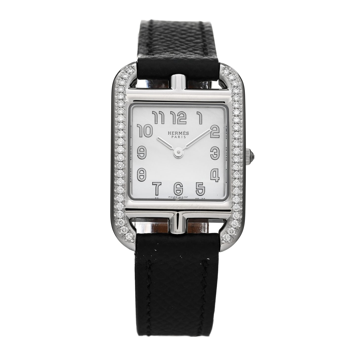 Stainless Steel Epsom Diamond Bezel Mother of Pearl 23mm Cape Cod Quartz Watch Noir