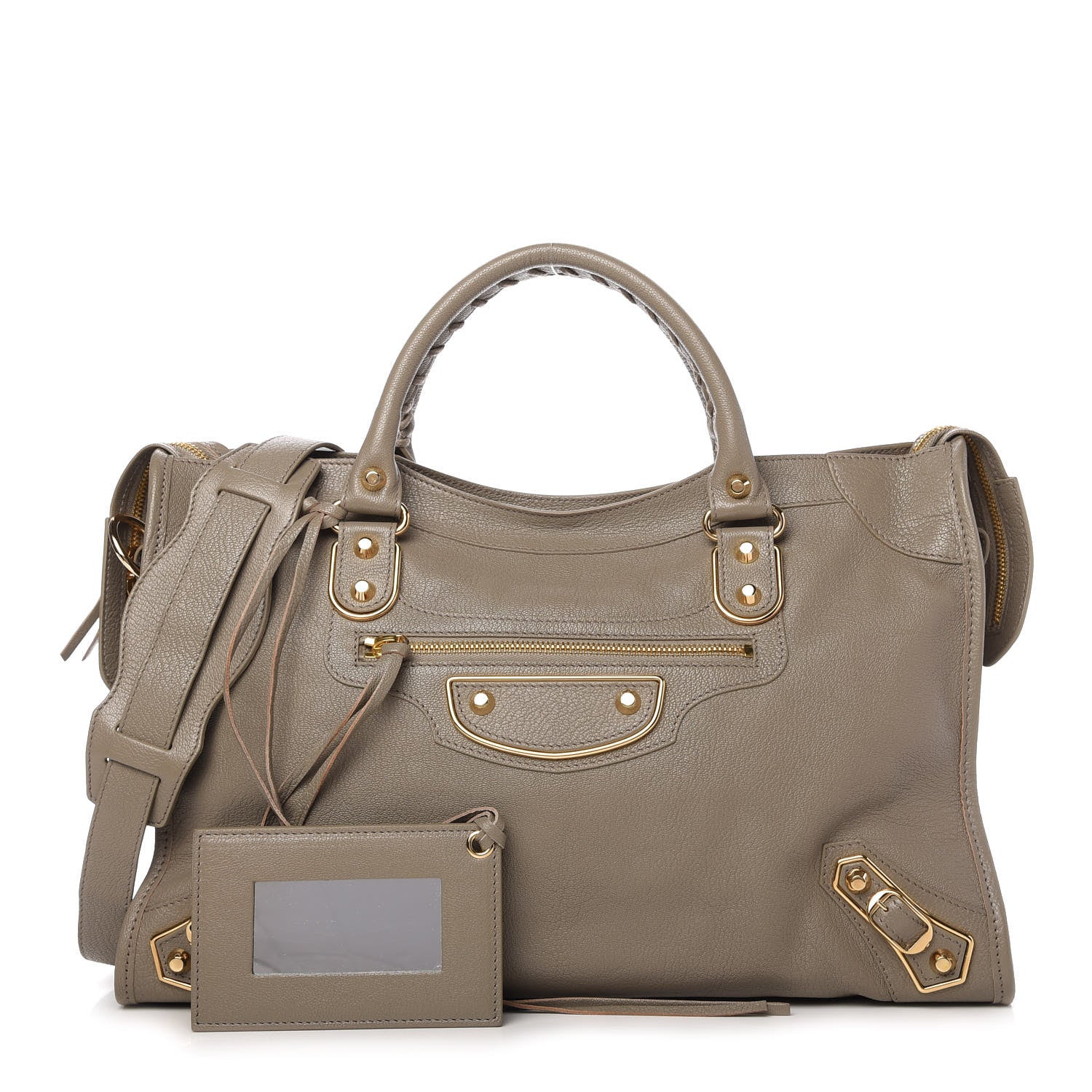 Balenciaga Chevre Gold Metallic Edge Hardware City Gris Taupe 1 of 9