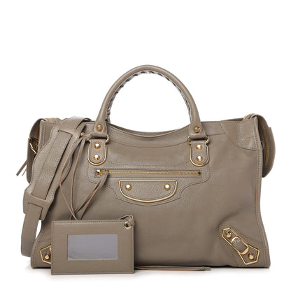Balenciaga Chevre Gold Metallic Edge Hardware City Gris Taupe 1 of 9