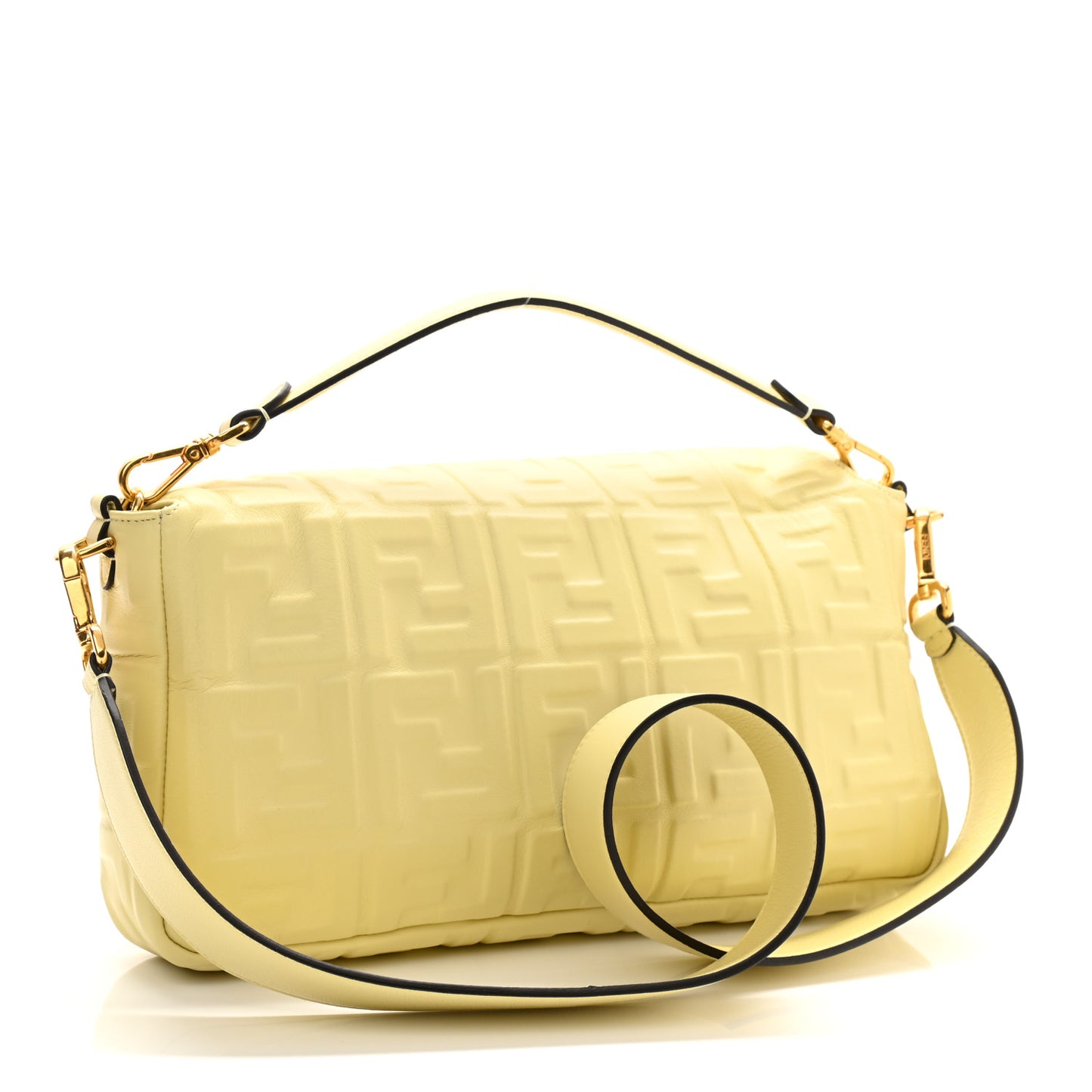 Nappa FF 1974 Embossed Large Baguette Banana