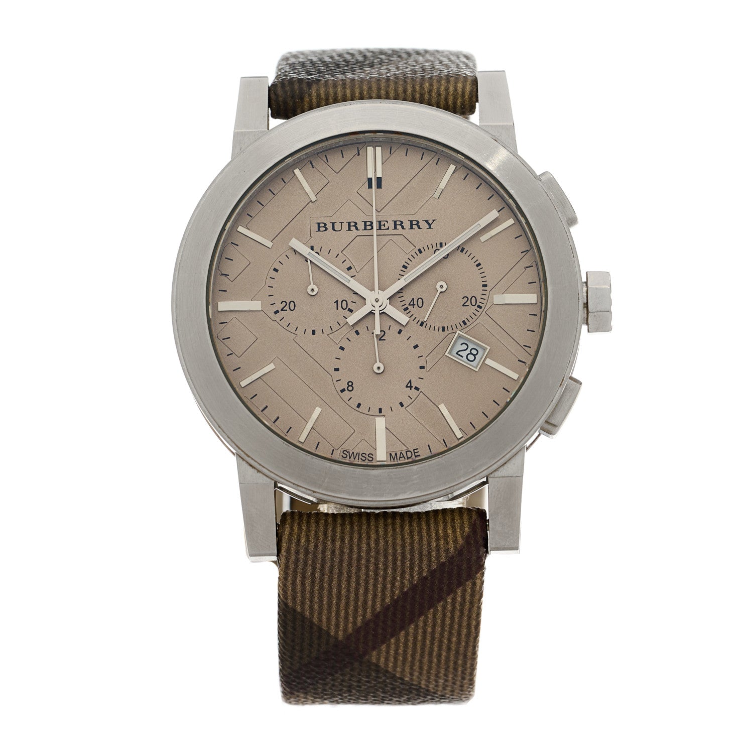 Burberry Stainless Steel Calfskin 43mm The City Chronograph Quartz Watch Champagne BU9358 1 of 5