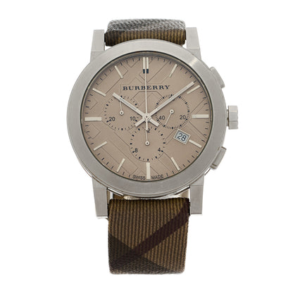 Burberry Stainless Steel Calfskin 43mm The City Chronograph Quartz Watch Champagne BU9358 1 of 5