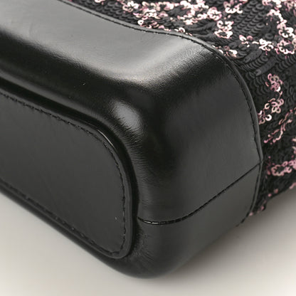 Chanel Sequin Calfskin Small Gabrielle Hobo Black Gold 9 of 9