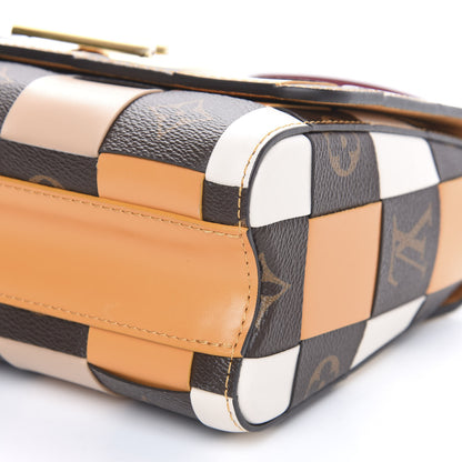 Louis Vuitton Calfskin Monogram Check Twist MM Beige White Orange 8 of 8