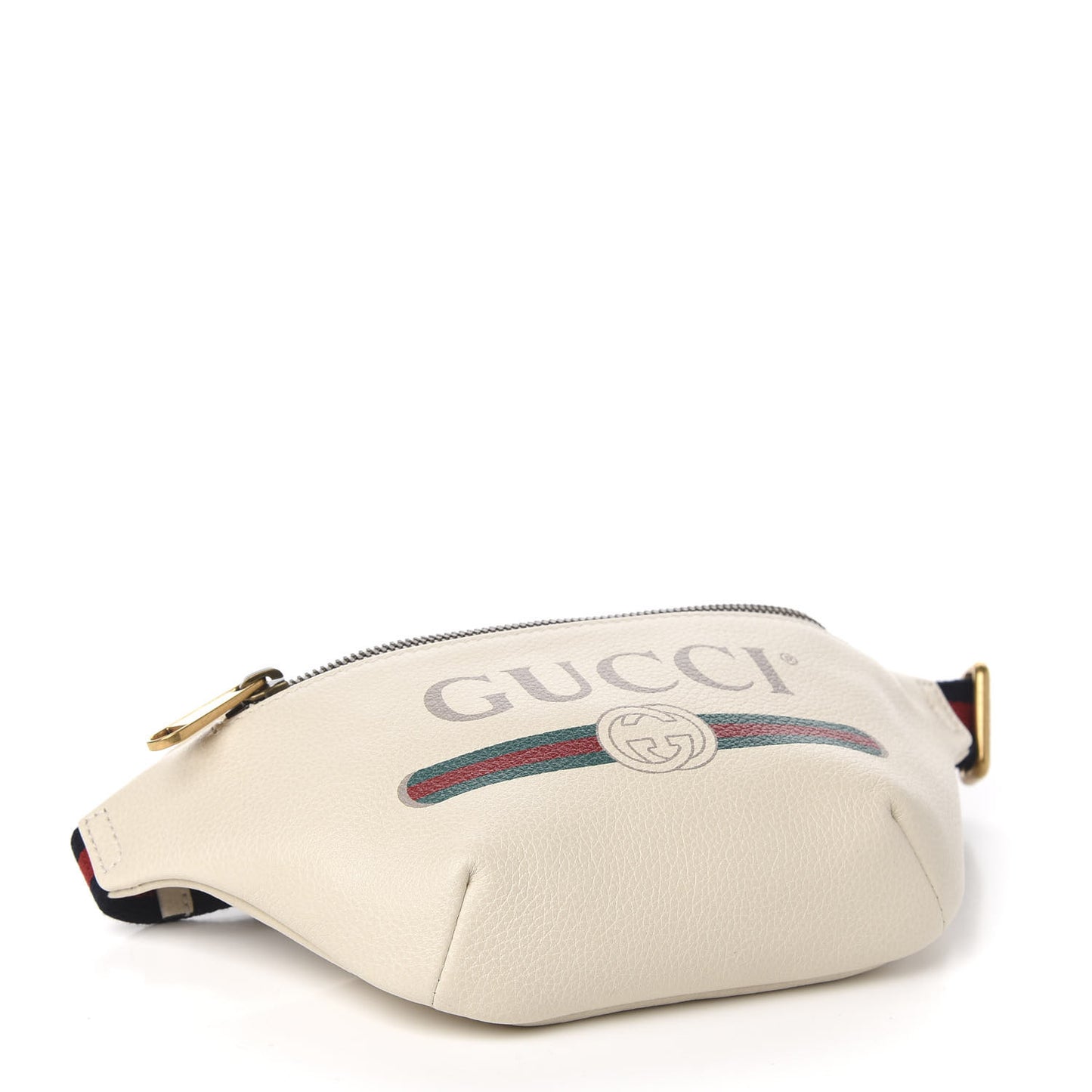 Grained Calfskin Small Logo Belt Bag White