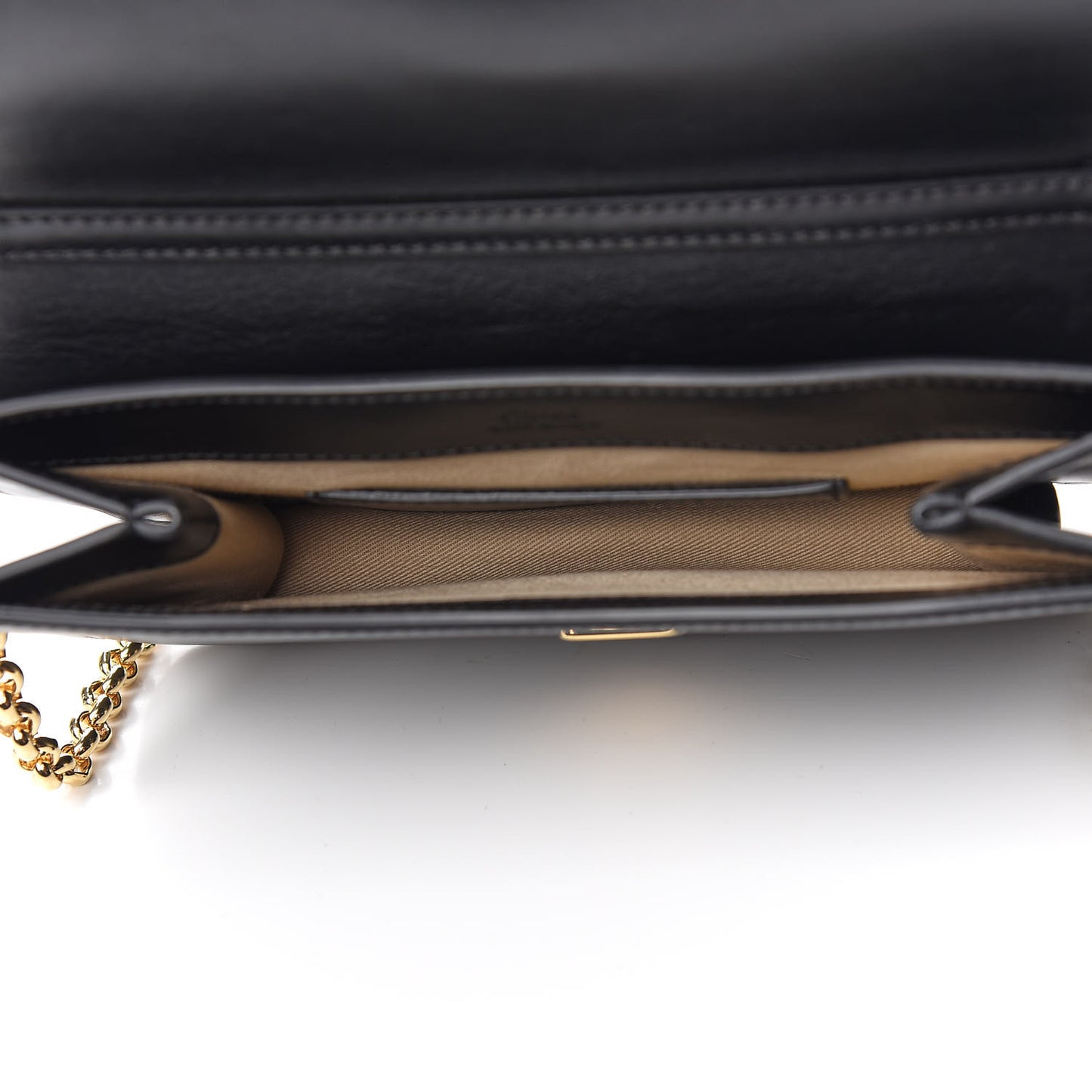 Calfskin Suede C Clutch With Chain Black