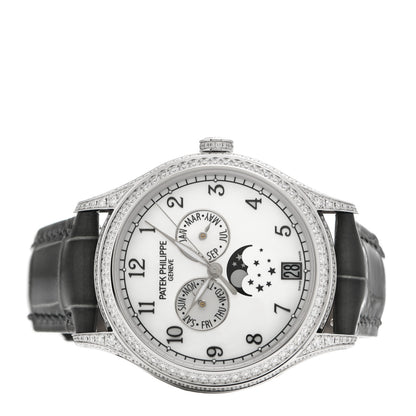 Patek Philippe 18K White Gold Alligator Diamond Mother of Pearl 38mm Annual Calendar Automatic Watch 4948G-010 2 of 5