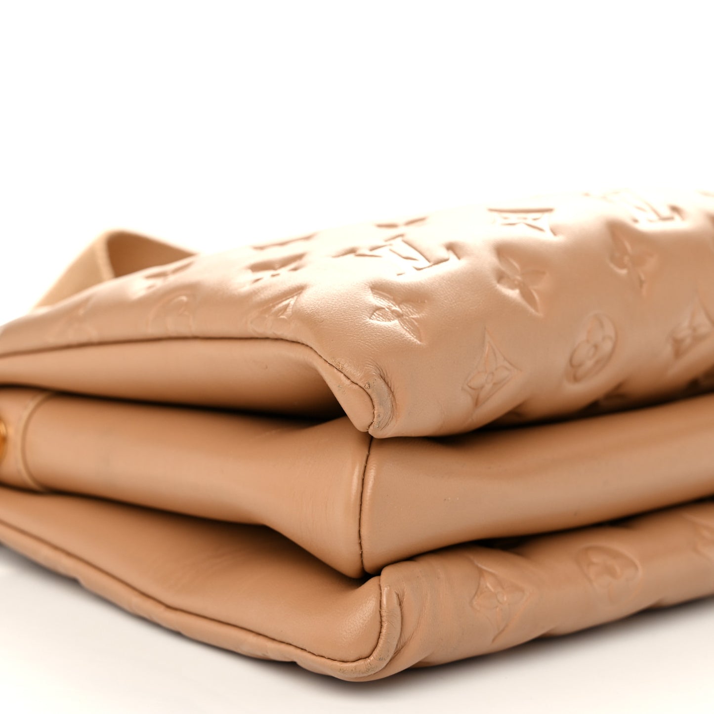 Lambskin Embossed Monogram Coussin PM Camel