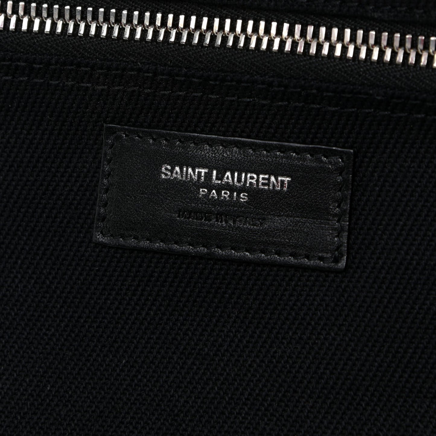 Linen Calfskin Rive Gauche Tote Black
