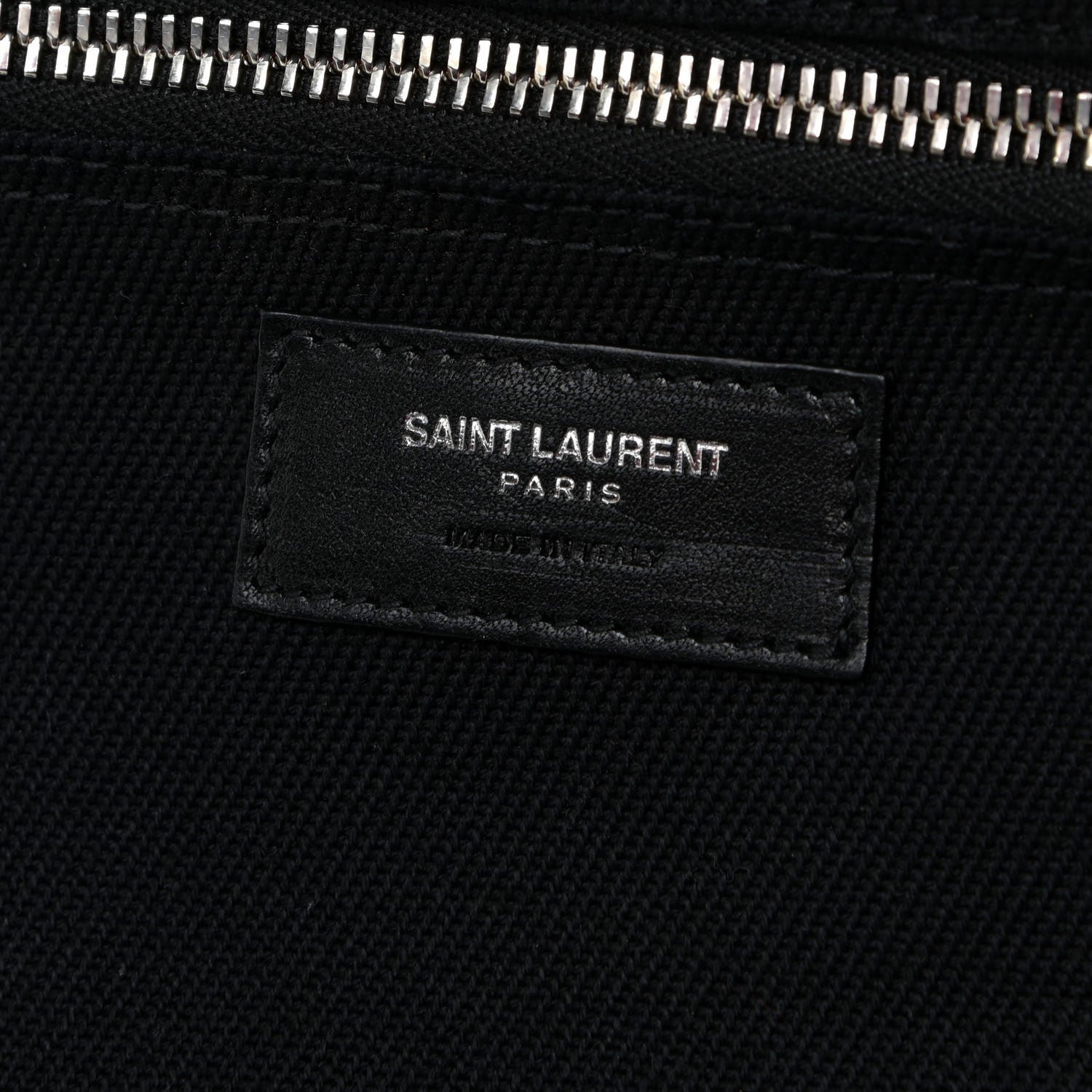 Saint Laurent Linen Calfskin Rive Gauche Tote Black 6 of 17