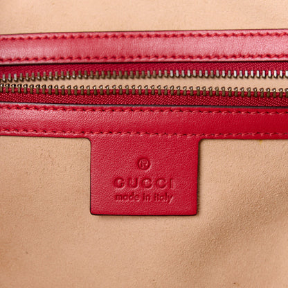 Gucci Calfskin Matelasse Sylvie Web Small GG Marmont Top Handle Shoulder Bag Hibiscus Red 7 of 12