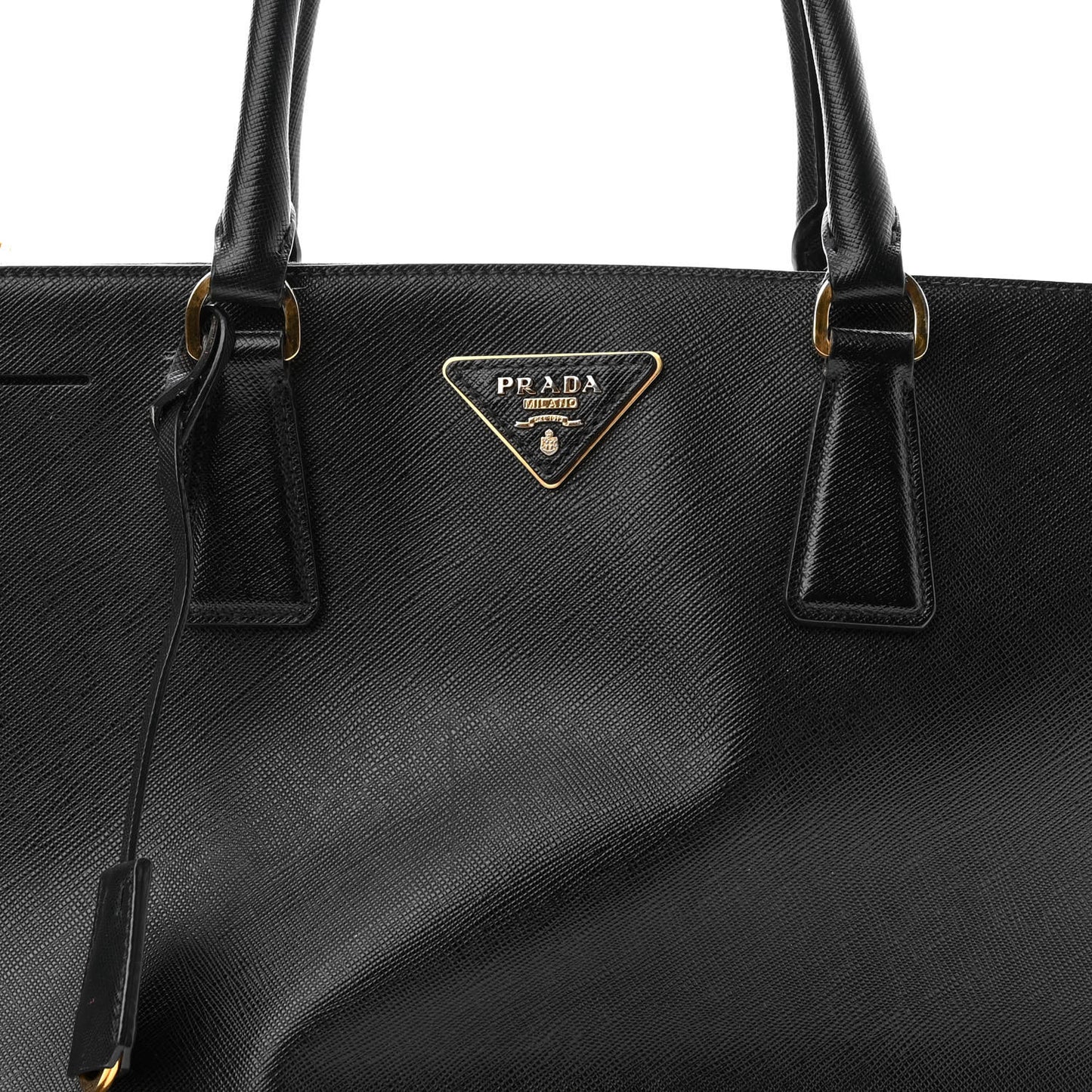 Saffiano Medium Galleria Double Zip Tote Black